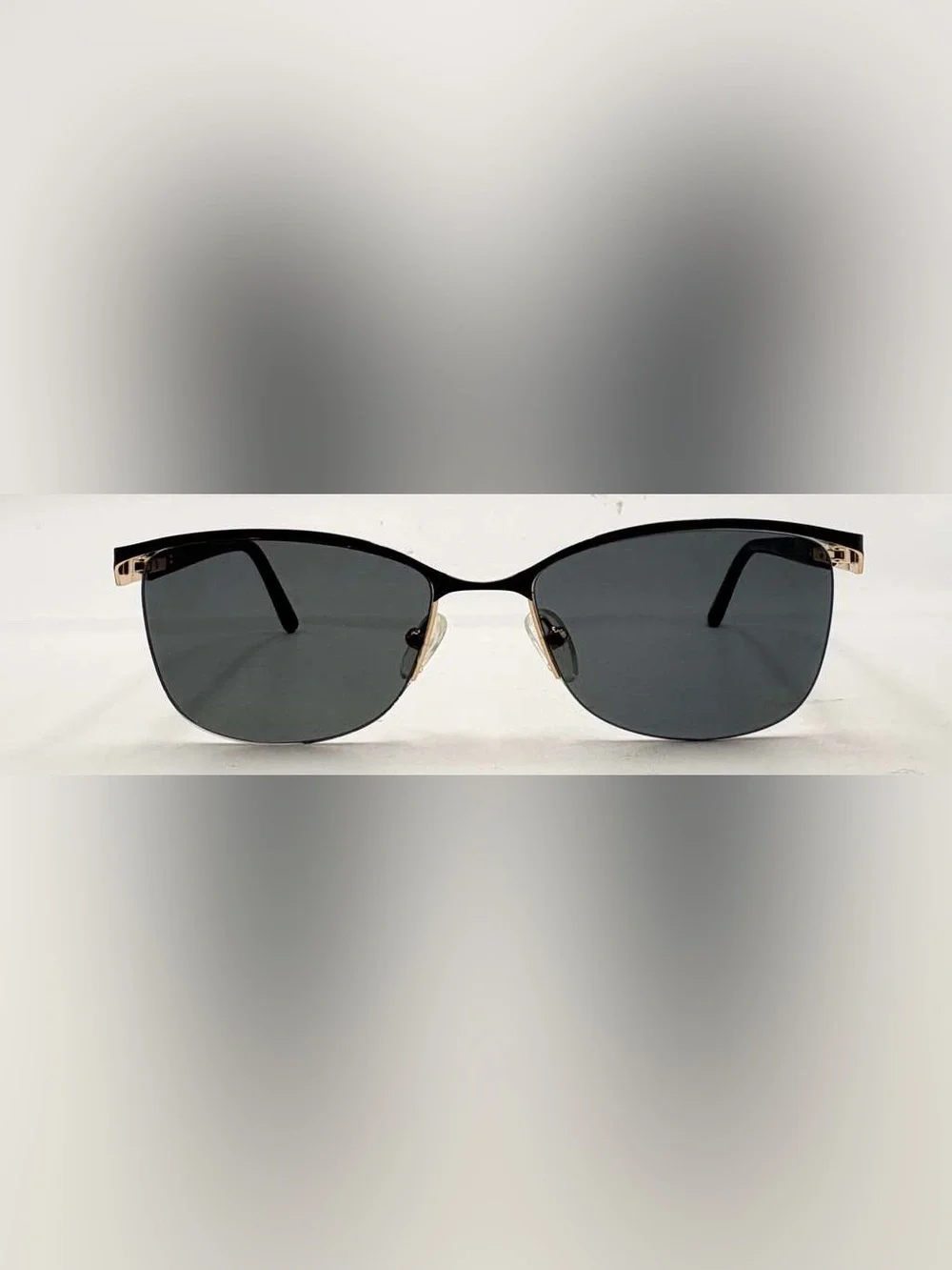 Just 1308 Black Gold Oval Browline Metal Sunglasses Frames Only